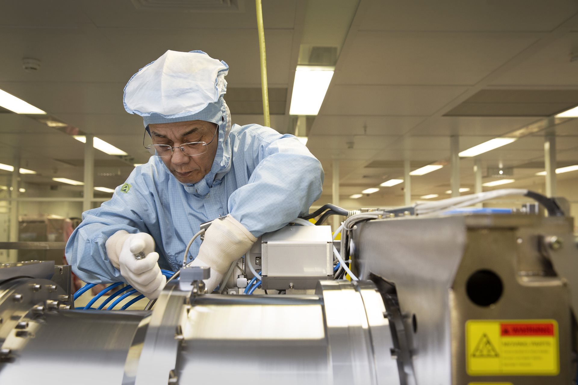 Engineer working in the clean room