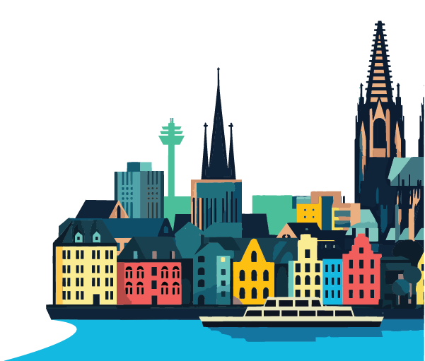 composite illustration of German urban skyline
